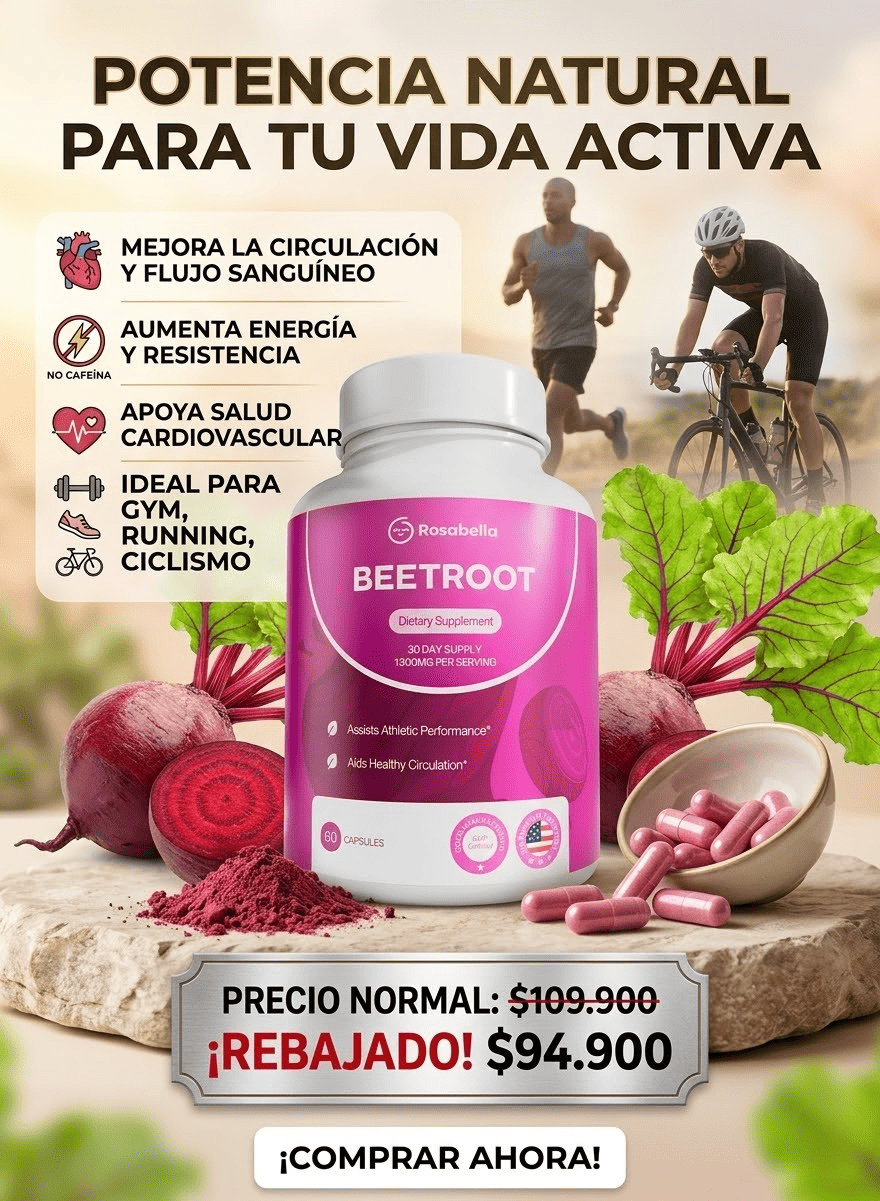Beetroot Remolacha en C&aacute;psulas &ndash; suplemento natural para energ&iacute;a, circulaci&oacute;n y rendimiento deportivo