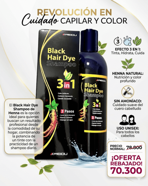 Black Hair Dye Shampoo de Henna