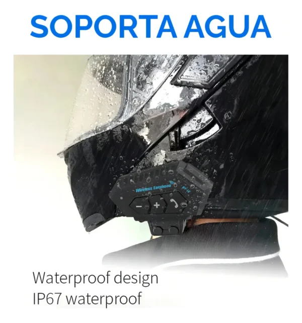 BT12 intercomunicador soporta el agua