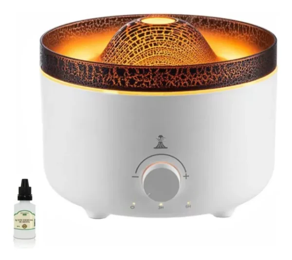 Humidificador Volcánico 500ml | Llama + Aromaterapia + Control Remoto
