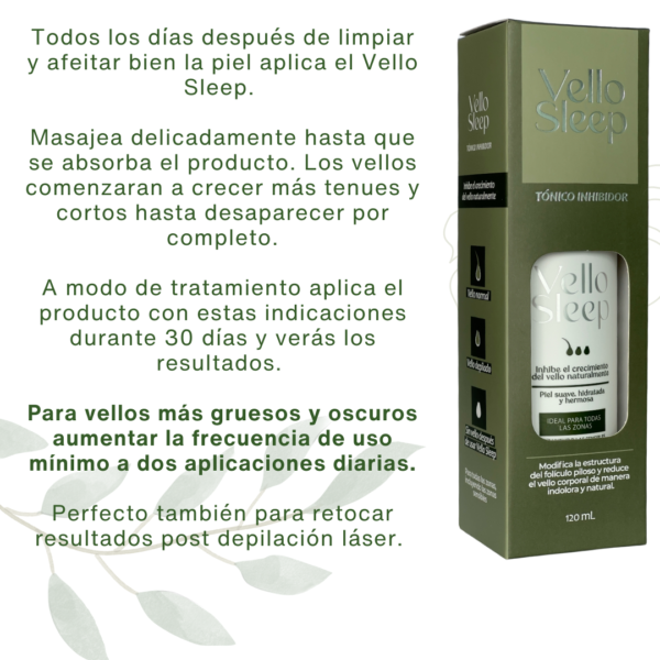 Inhibidor de Vello Permanente "Vello Sleep" | Indoloro y Natural