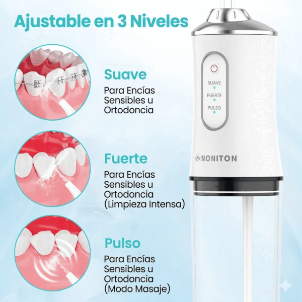 Irrigador Bucal Eléctrico: Elimina la placa y restos que el cepillo y el hilo dental no alcanzan