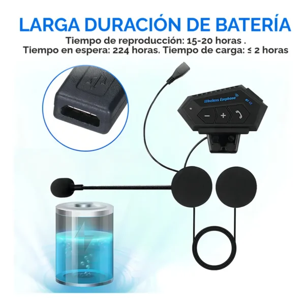 BT12 intercomunicador de larga duración de batería