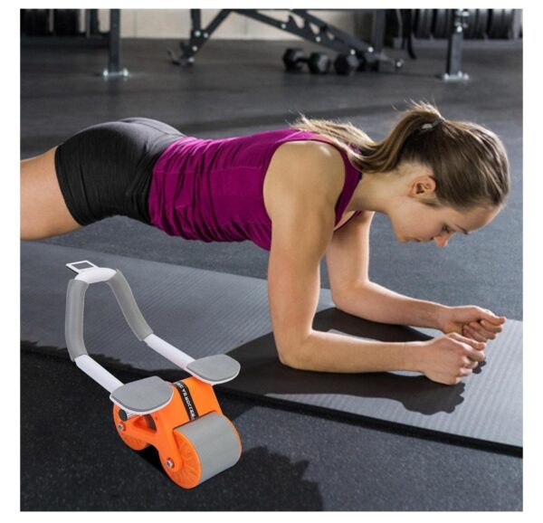 Rueda Abdominal Rebote Automático con Soporte de Codos y Temporizador