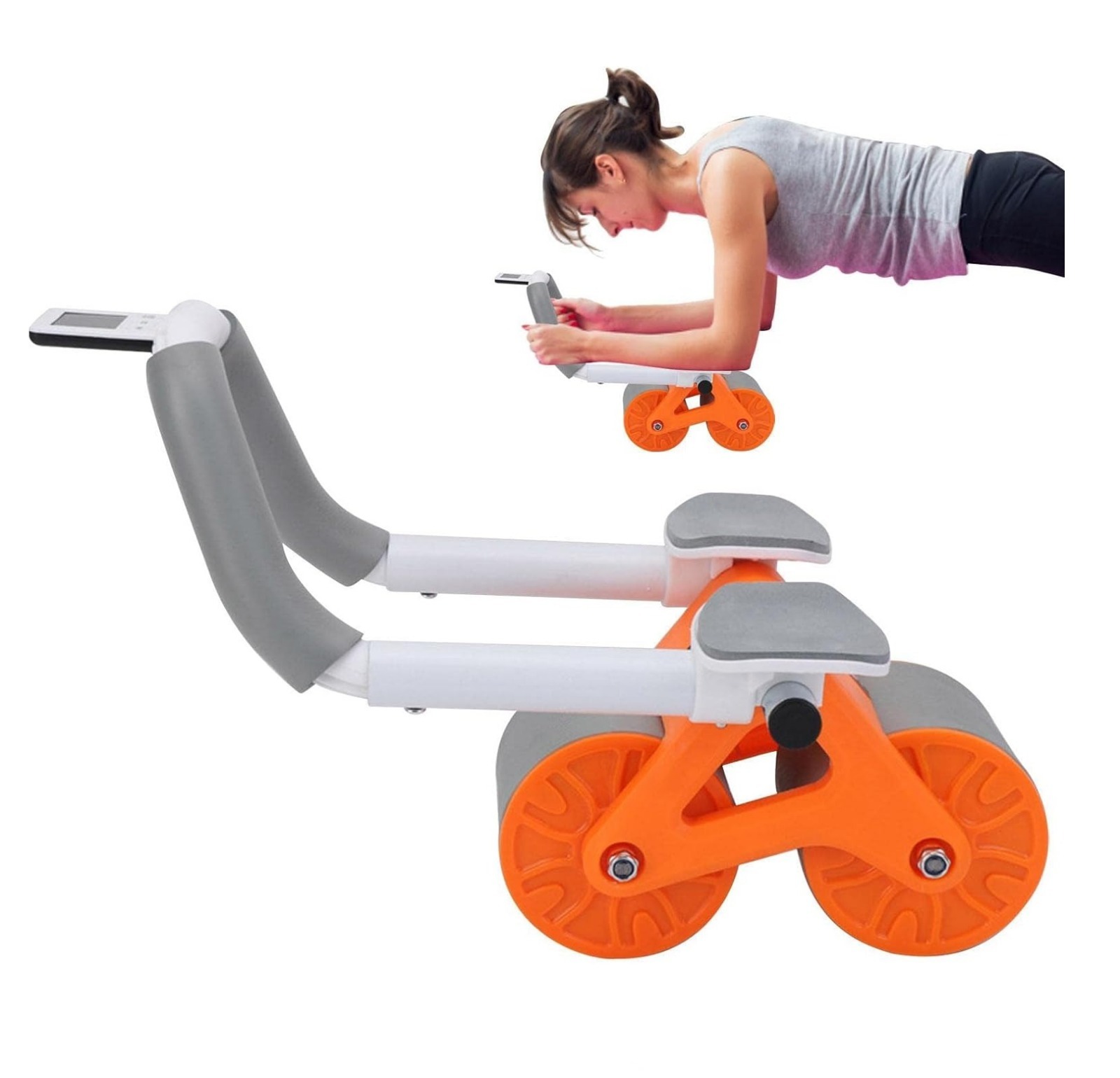 Rueda Abdominal Rebote Autom&aacute;tico con Soporte de Codos y Temporizador