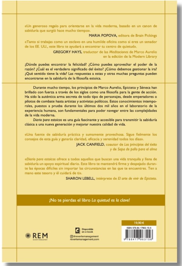 Contraportada Libro Diario para Estoicos - Ryan Holiday | 366 Reflexiones